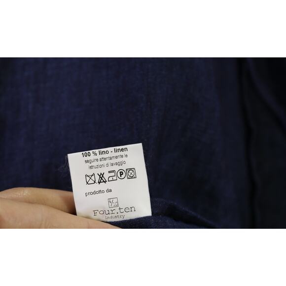 Capritouch Tailor Made Navy Blue Iridescent Linen Unstructured Blazer Jacket 42R - Picture 10 of 10